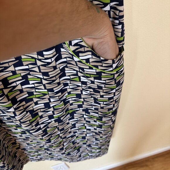 London Times Womens Geometric Print Sleeveless Sheath Dress US 6 Knee Career - Picture 8 of 10